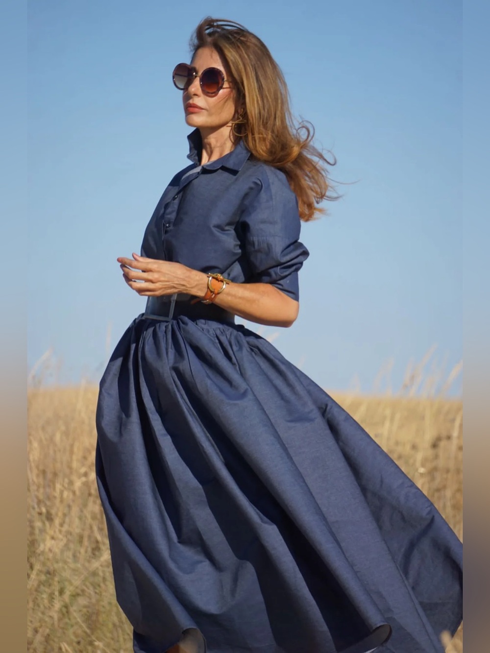 MARIELLE The Penelope Jeans Denim Dress One Size NWT - Picture 2 of 5
